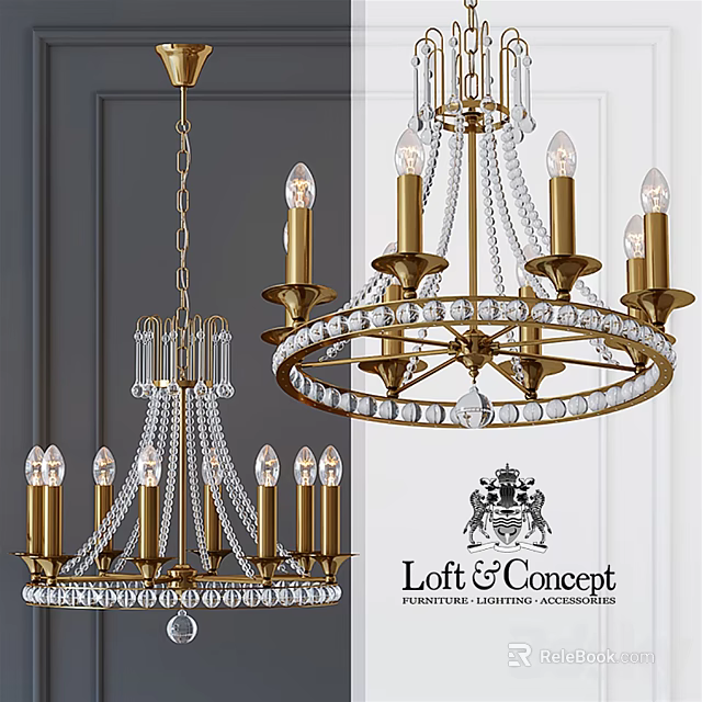 Elegant Brass Chandelier With Crystal Accents And Multiple Candle Style Arms 3d model 