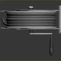 Industrial Metal Cable Reel With Handle And Worn Metallic Finish On Dark Background