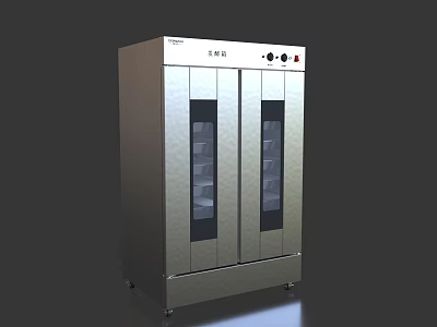 Stainless Steel Double Door Kitchen Appliance With Glass Windows And Control Panel 3d model