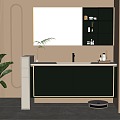 modern bathroom cabinet bathroom mirror 3d model