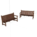 Two Wooden Garden Benches Comfortable Outdoor Leisure Seating with Classic Design