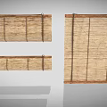 Straw Roll Up Window Blinds With Wooden Frame And Control Cord Design
