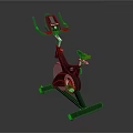Modern Stationary Exercise Bike With Digital Display Red Seat And Sleek Design