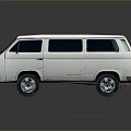 minibus minibus minivan driverless bus bus school bus van box car 3d model