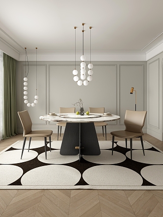 French Dining Table 3d model