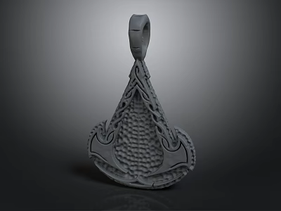 Gray Braided Pendant With Intricate Decorative Design For Fashion Accessory 3d model