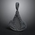 Gray Braided Pendant With Intricate Decorative Design For Fashion Accessory