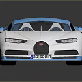 Blue And White Bugatti Sports Car With Modern Design And Shiny Wheels