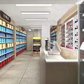 Modern Convenience Store Front With Fresh Fruit Displays And Service Robot