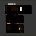 Modern Detailed Architectural Model With Brown Structure Archway And Small Illuminated Windows