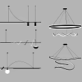 Modern Chandelier Lighting Fixtures With Linear Circular Wave And Spiral Designs