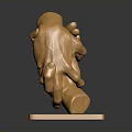 Shiny Golden Human Hand Sculpture Showcasing Smooth Lines And Stable Base Design