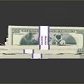 Stacks of Bundled US Dollar Bills Neatly Arranged on Black Surface