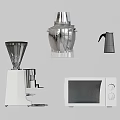 Essential Kitchen Appliances With Grinder Stainless Steel Food Processor Kettle And Microwave