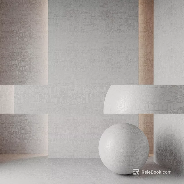 Textured White And Light Brown Architectural Components With Smooth Spherical Element 3d model 