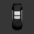 Modern Black And White Police Car With Roof Lights And Reflection Details