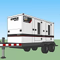 CAT C175 Trailer Mounted Generator With White Body And Black Stripes
