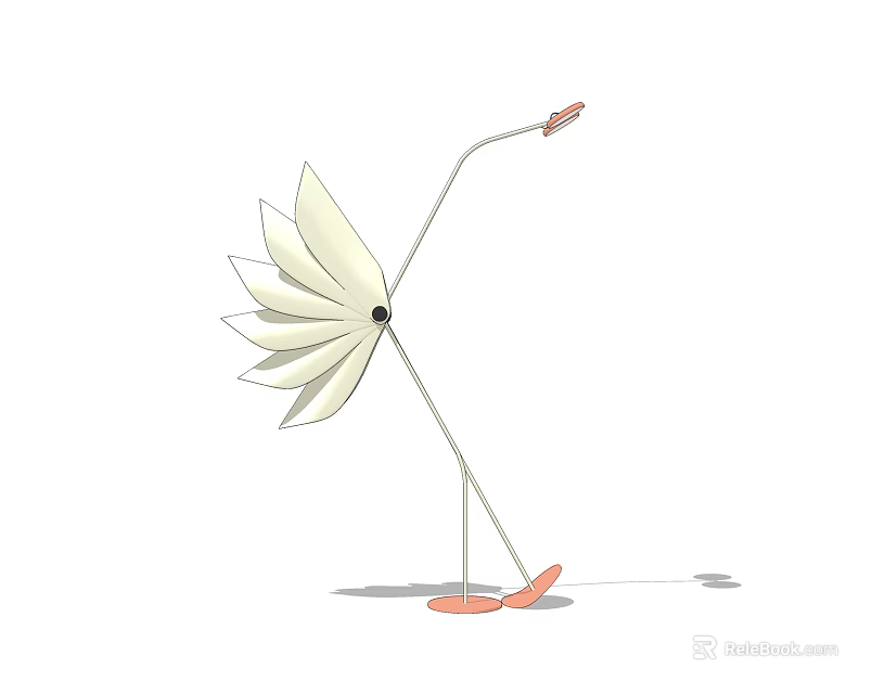 Modern Elegant Flower Shaped Floor Lamp With Pink And White Design 3d model