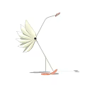 Modern Elegant Flower Shaped Floor Lamp With Pink And White Design 3d model