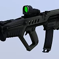 Modern Tactical Rifle With Green Dot Sight Black And Green Design Ergonomic Grip Detachable Magazine