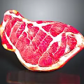Fresh Raw Beef Steak With Red Marbling Texture On Black Background