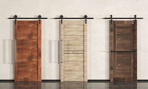 Barn Door Wooden Door Nature Barn Door sliding door 3d model