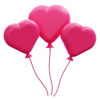 Modern Love Balloon Ornament Cartoon Balloon Ornament 3d model