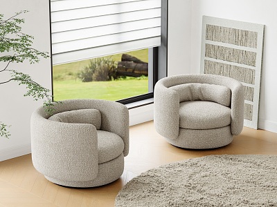 Modern Embossed Sofa Chair Lazy Sofa Lamb Wool Sofa Chair Single Sofa Chair Lamb Wool Carpet model