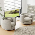 Modern Embossed Sofa Chair Lazy Sofa Lamb Wool Sofa Chair Single Sofa Chair Lamb Wool Carpet 3d model