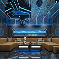Modern Luxury KTV Interior Design With Comfortable Sofa LED Lighting And Large Screen
