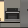 Modern Kitchen With Stainless Steel Appliances Oven And Refrigerator Cabinets