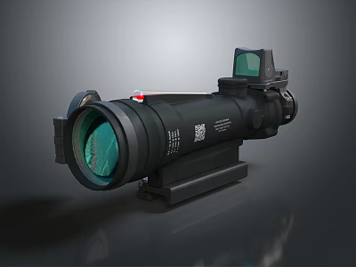 Weapon Tactical Optical Scope Featuring High Definition Green Lens Military Grade Accessory for Precision Shooting 3d model