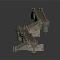 Ancient Stone Bridge Model With Steps And Architectural Design Elements