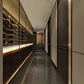 Modern Restaurant Interior with Green Tablecloths Golden Pendant Lights Neat Tables and Wooden Floors