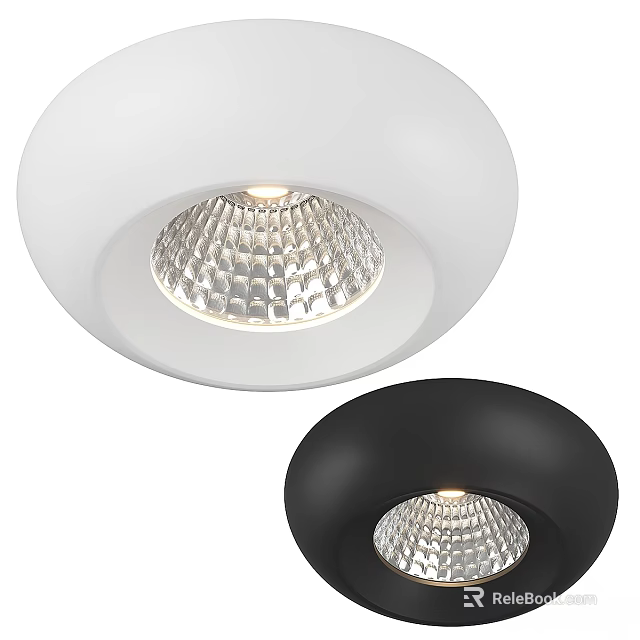 Stylish Recessed Downlights Spotlights In White And Black For Modern Home Lighting 3d model 
