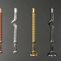 Different Colored Decorative Metal Pipes in Copper Silver Gold and Black Curved Design