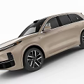 Modern Beige SUV Car With Sleek Body Design And Black Alloy Wheels