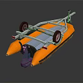Inflatable Yacht With Metal Frame Two Wheels And Outboard Motor