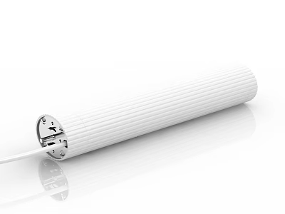 Smart Machine Cylindrical White Device With Ribbed Surface And Cable 3d model