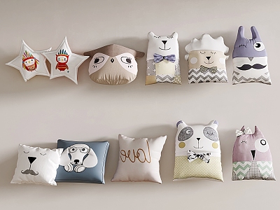 Modern Pillow Children's Pillow Animal Shape Pattern Pillow Children's Pillow model