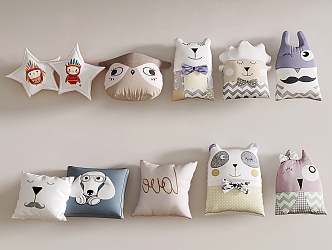 Modern Pillow Children's Pillow Animal Shape Pattern Pillow Children's Pillow 3d model