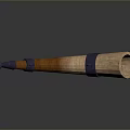 Handcrafted Curved Wooden Horn With Blue Bands For Daily Living Use