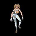 Game and Movie Character With Blonde Twin Tails White Mecha Suit Yellow Orange Accents 3d model