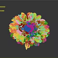 Vibrant Gerbera Flower With Yellow Red Petals And Dark Center On Green Stem