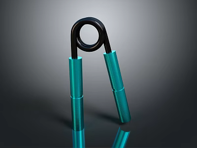 Modern Grip Strengthener With Teal Non Slip Handles And Black Metal Frame 3d model
