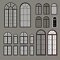Various Arched Rectangular Window Designs With Black White Frames For Interior