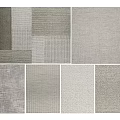Various Style Square Rugs In Gray Tones With Different Textured Weave Patterns 3d model