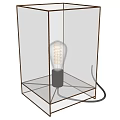 Modern Table Lamp With Transparent Glass Shade And Vintage Filament Bulb Design