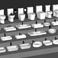 Various Modern Bathroom Sinks With Different Design Styles For Home Decoration 3d model