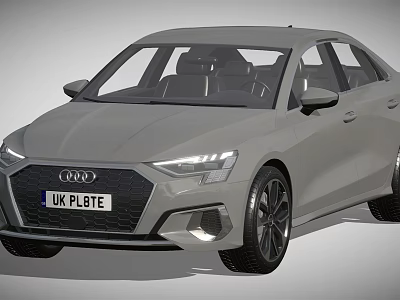 Audi Modern Sedan with LED Headlights Black Alloy Wheels and Sleek Design 3d model